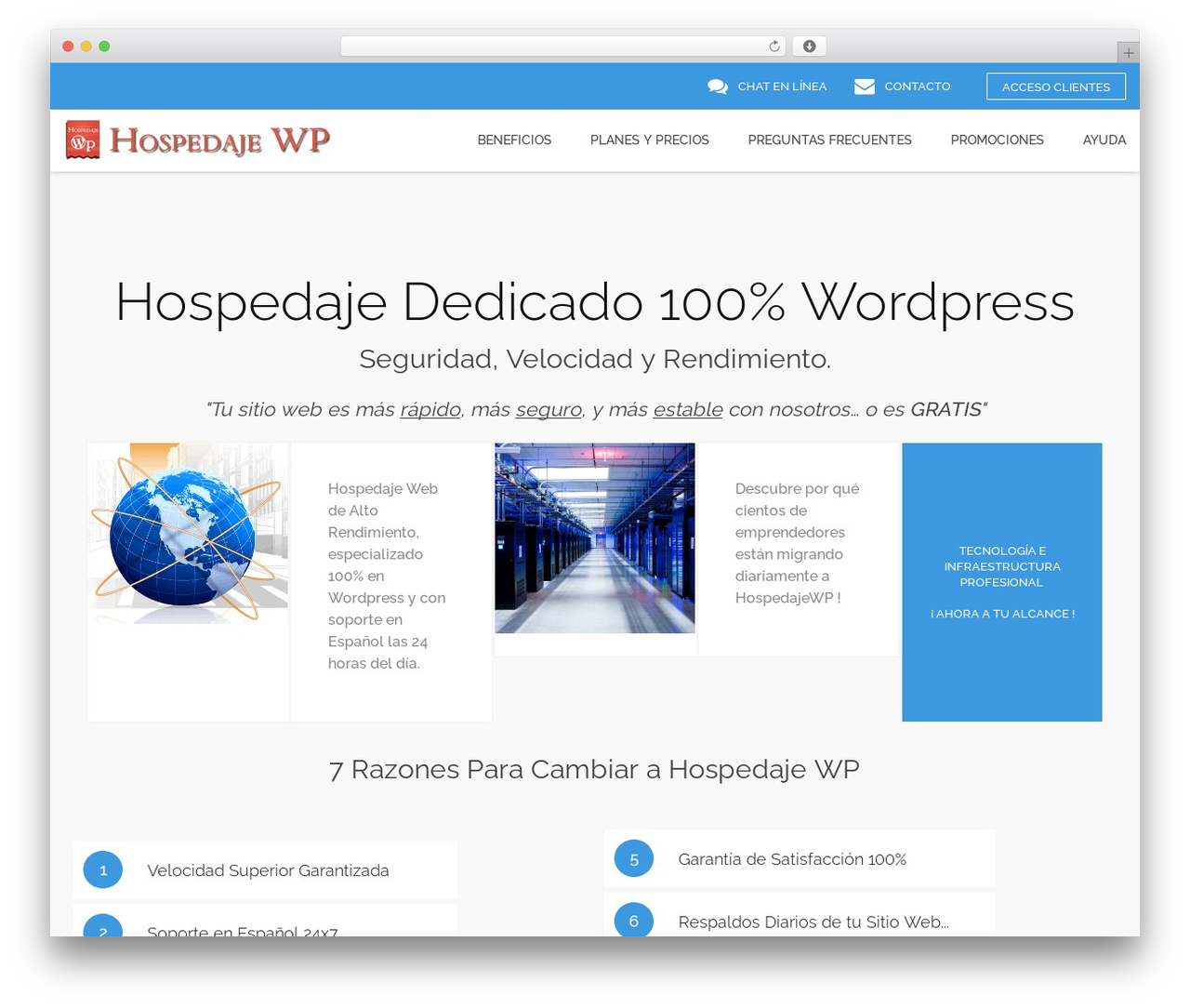 WordPress theme CloudHost - hospedajewp.com