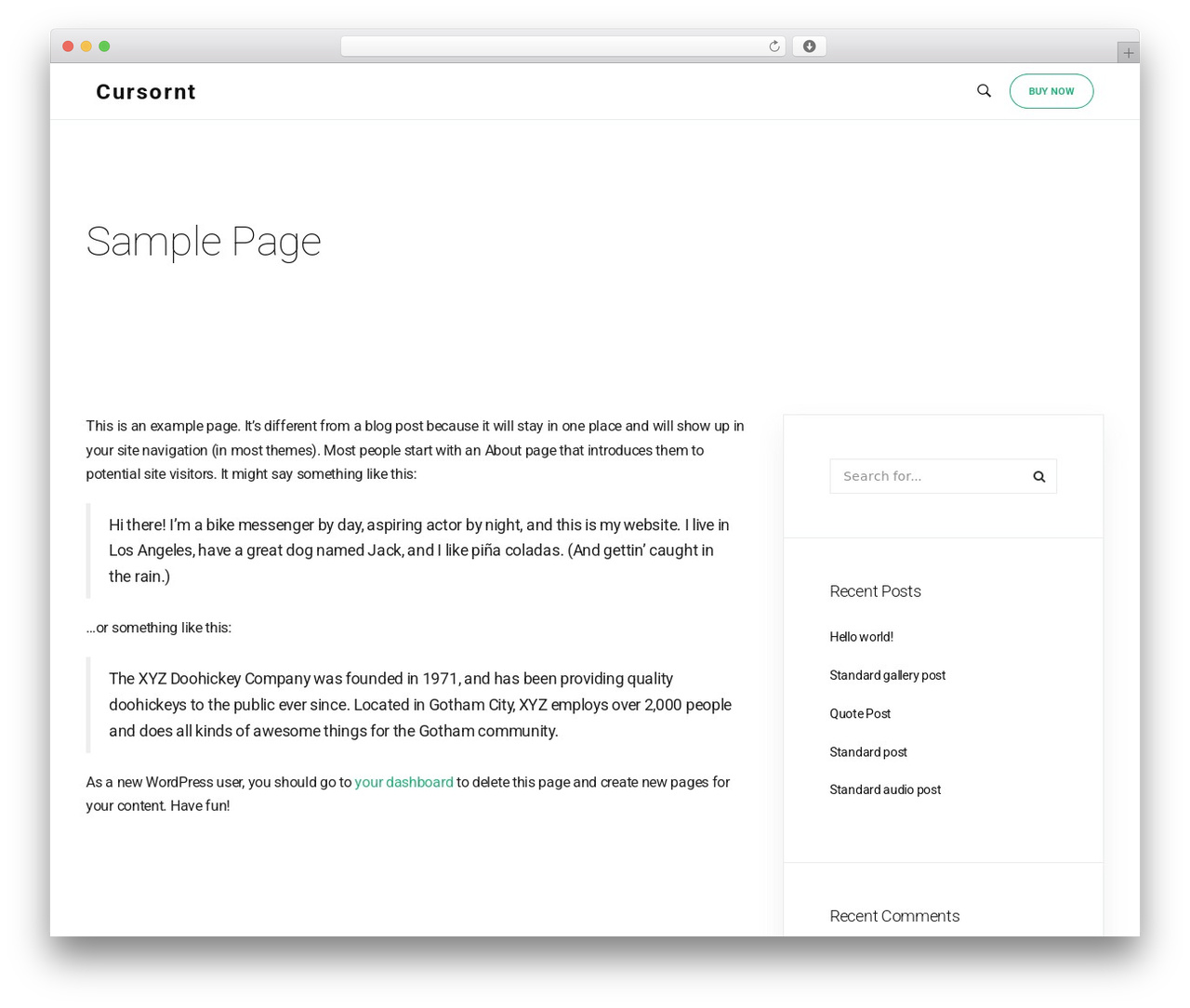 WordPress theme Cursornt - copperheadproduction.com