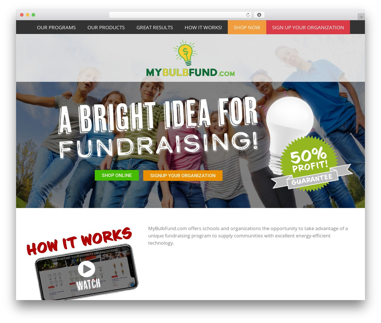 WordPress theme Create - mybulbfund.com