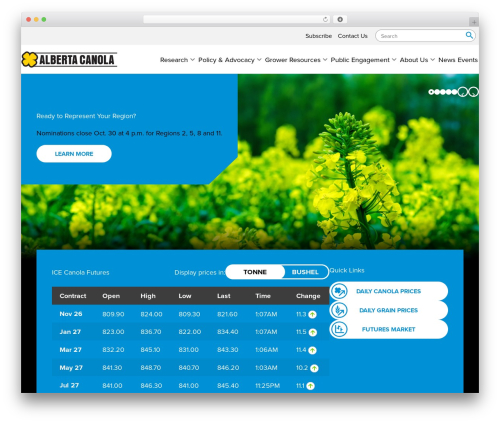 WordPress theme Exemplar - albertacanola.com