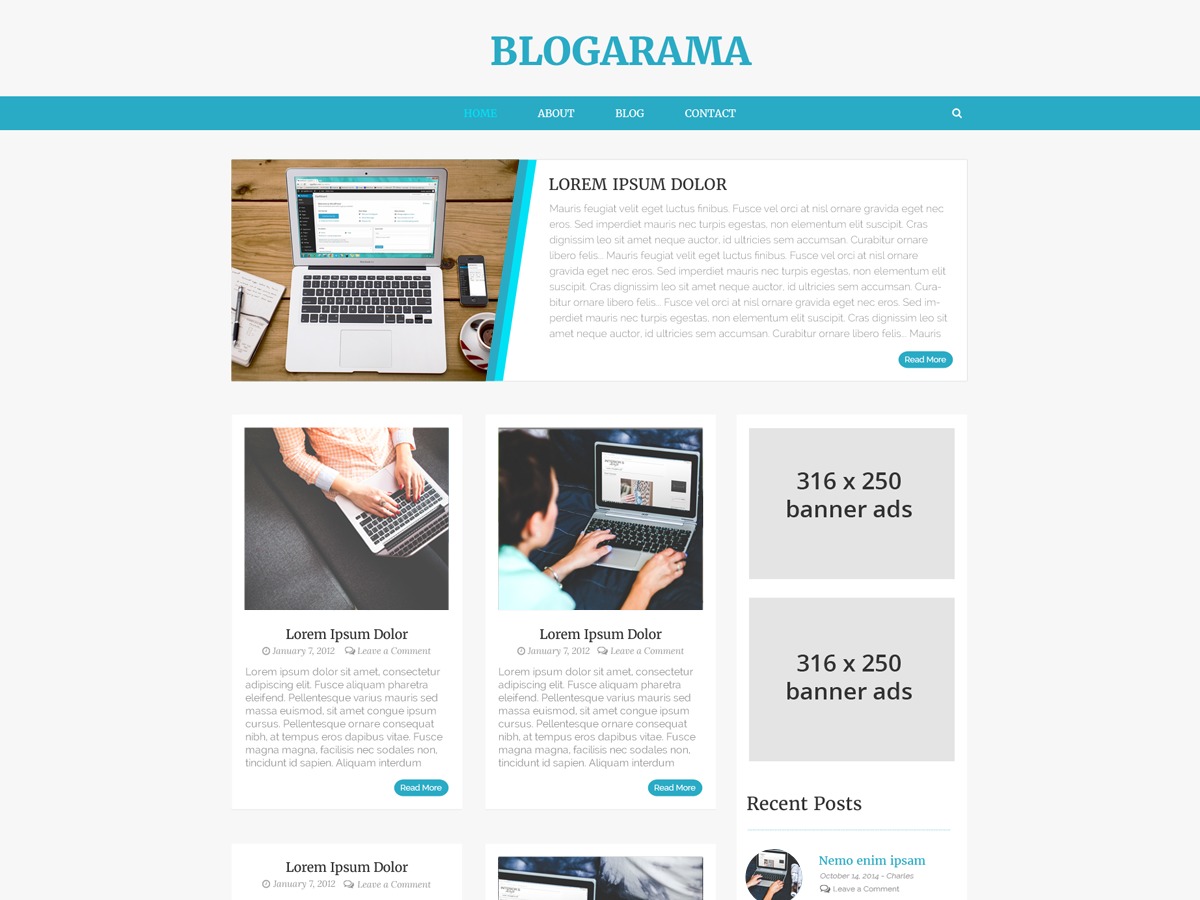 Blogarama wallpapers WordPress theme by WP Starter