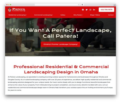 JmFramework WordPress theme - pateralandscaping.com