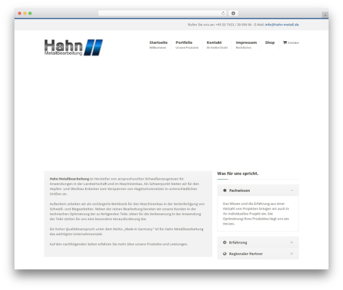 Robust WordPress theme - hahn-metall.de