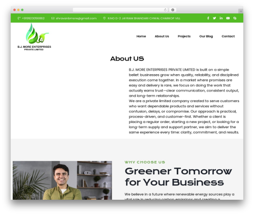 Solarglow WordPress theme - bjmoreenterprises.com