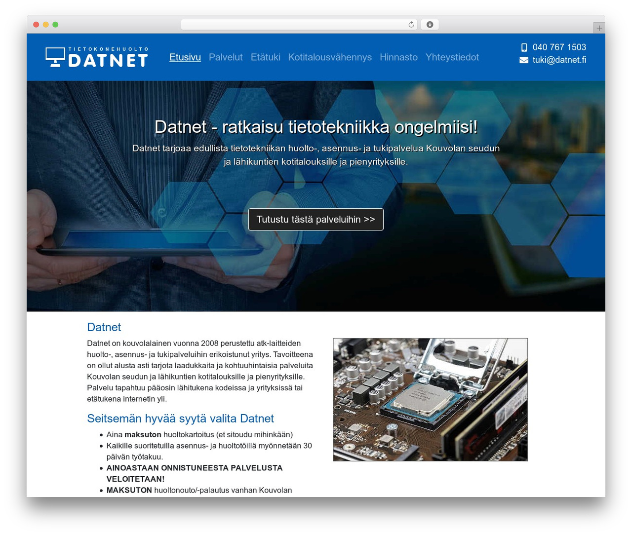 WordPress theme Datnet Basic Theme - datnet.fi