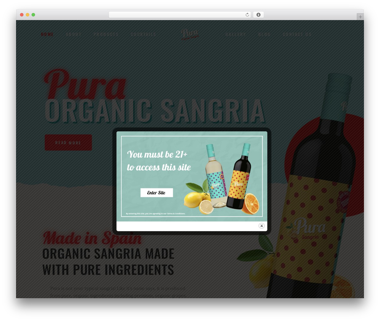 WordPress theme DishUp - purasangria.com