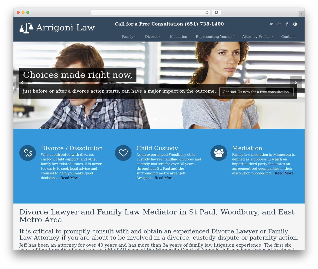 WordPress theme Flat Theme - arrigonilawoffice.com