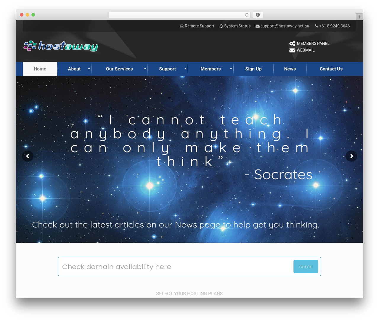inHost WordPress theme - hostaway.net.au