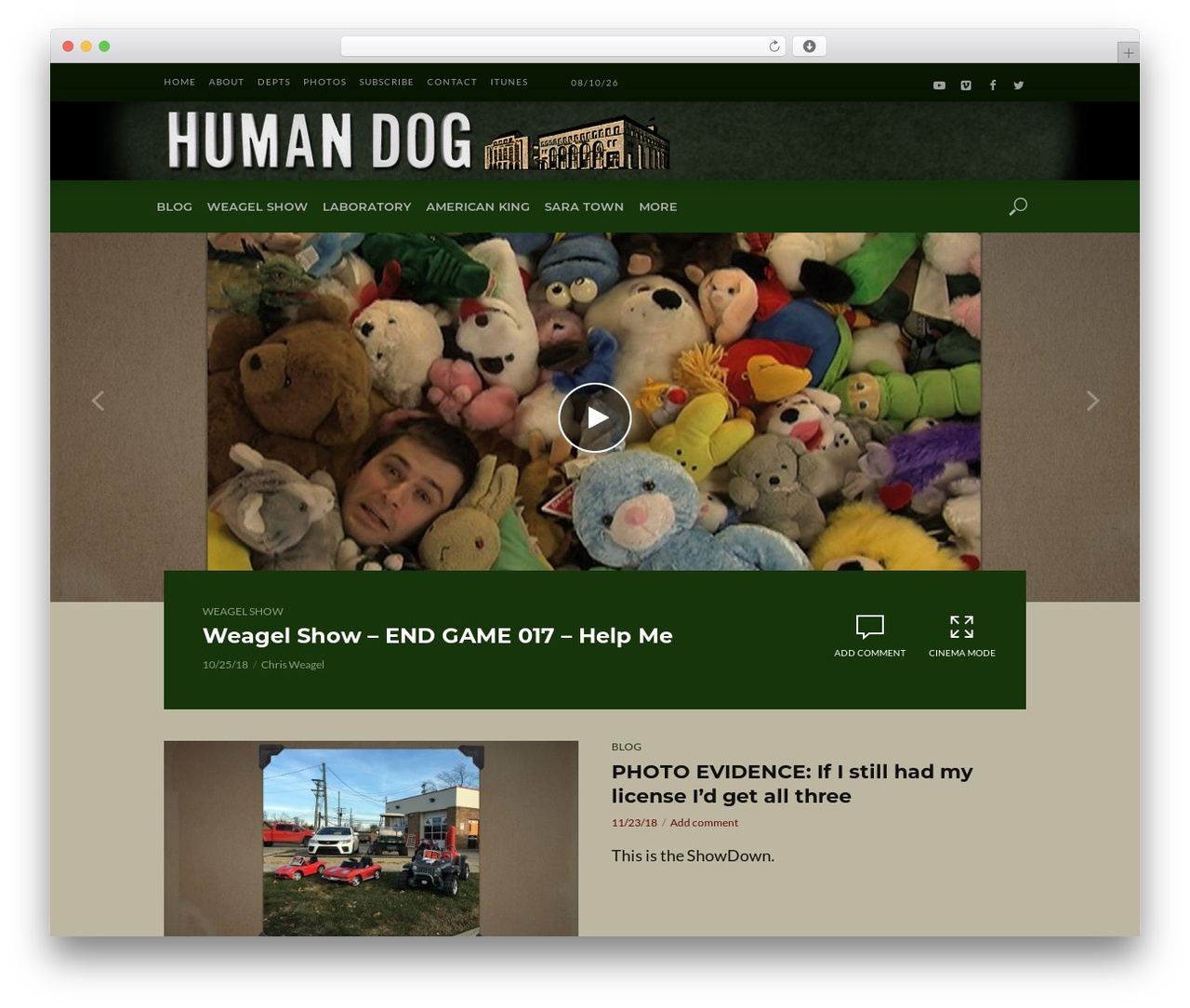 Vlog WordPress theme design - humandog.tv