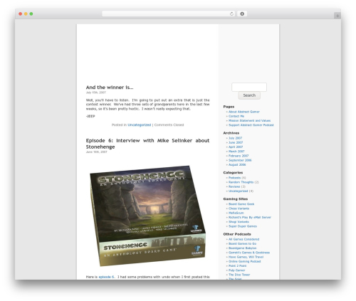 Default WordPress gaming theme - abstractgamer.com