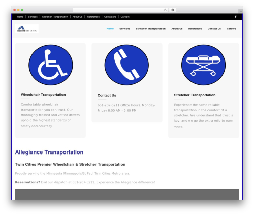 Shuttle WordPress theme - allegiancetransportation.com