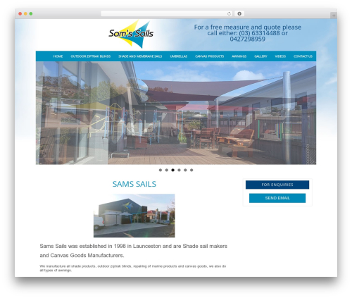 Custom Code Theme for adding Custom Code WordPress page theme - www.samssails.com.au