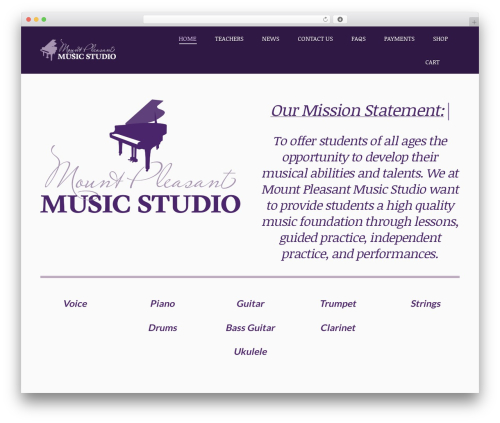 WordPress website theme The7 Classic - mpmusicstudio.com