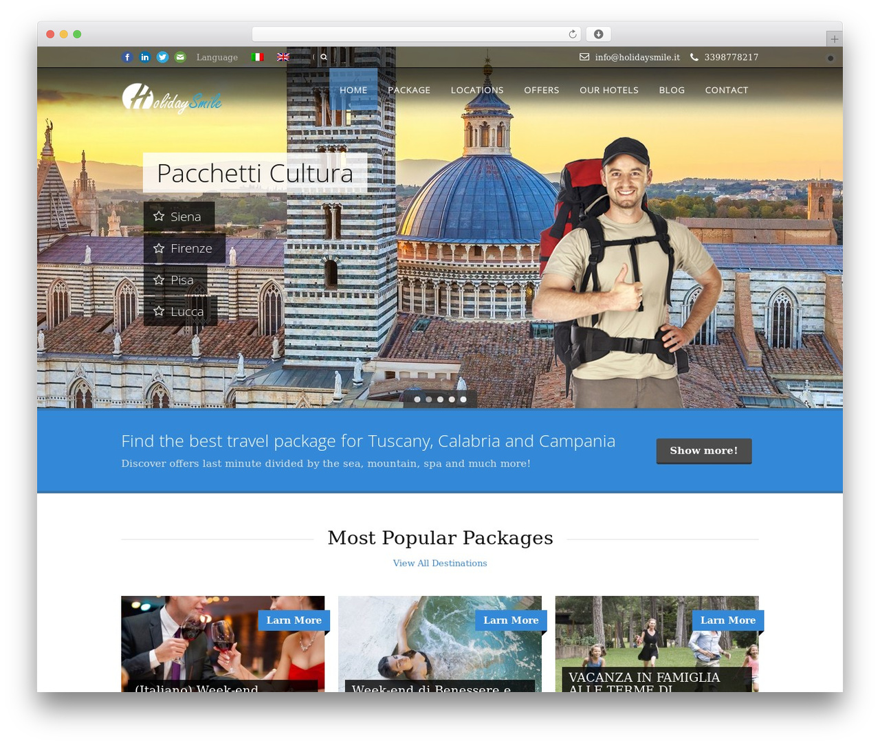 Best WordPress theme Tour Package - holidaysmile.it