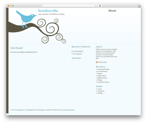 Bluebird WordPress theme - heatherella.com
