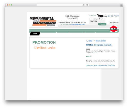 Mannesmann WordPress website theme - herramientasmannesmann.com