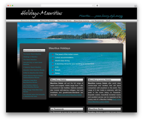 Thesis WordPress theme - holidays-mauritius.co.uk