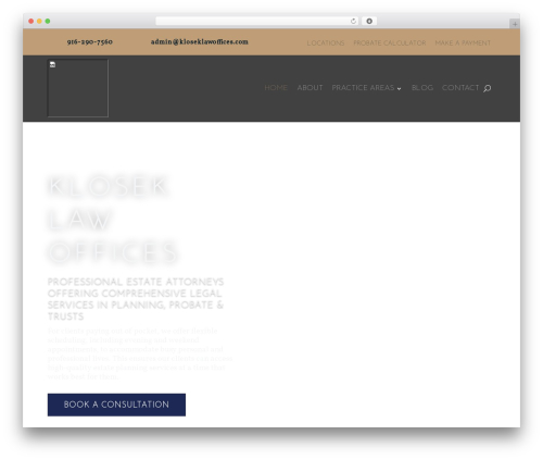 WordPress theme Divi - kloseklawoffices.com