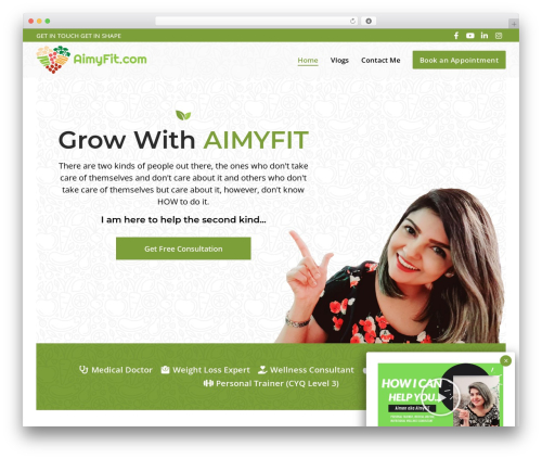 WordPress theme Customify - aimyfit.com