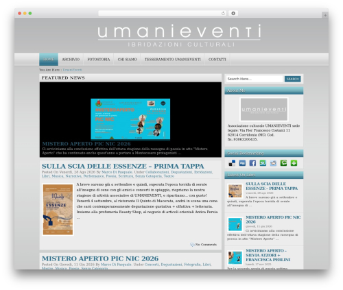 Analyse WordPress theme - umanieventi.it