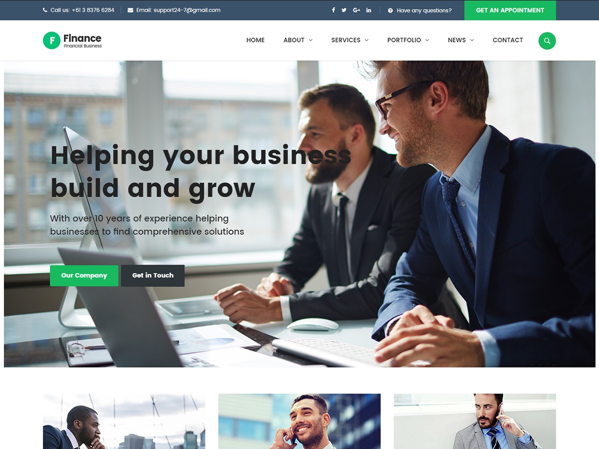 Finance business WordPress theme
