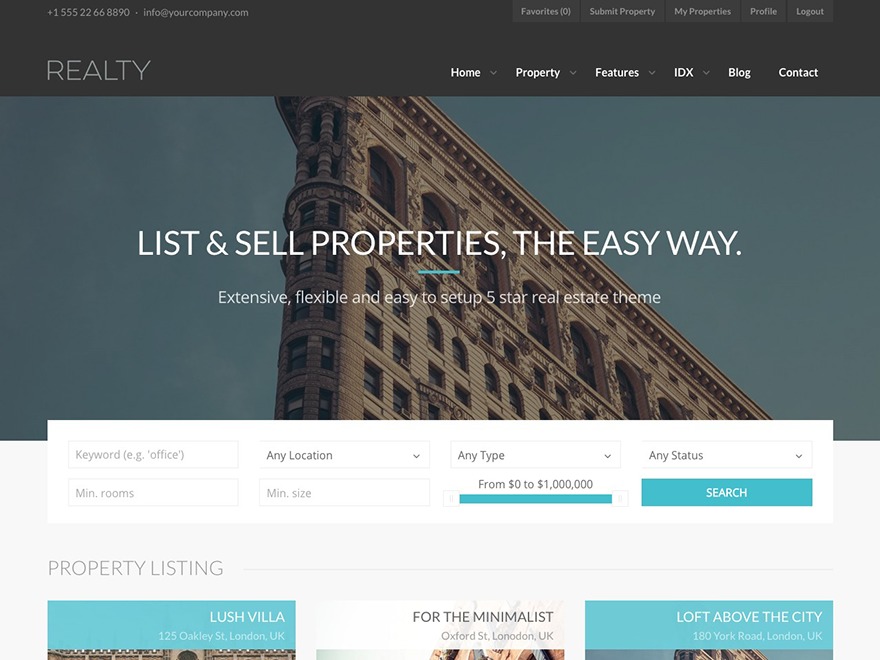 Realty (Shared by JOJOThemes.com) WordPress real estate by ThemeTrail