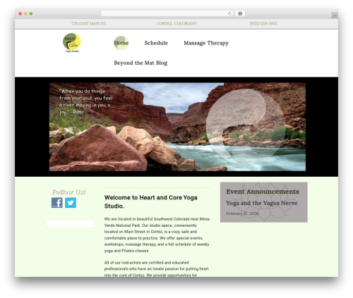 Builder WordPress theme - heartandcoreyoga.com