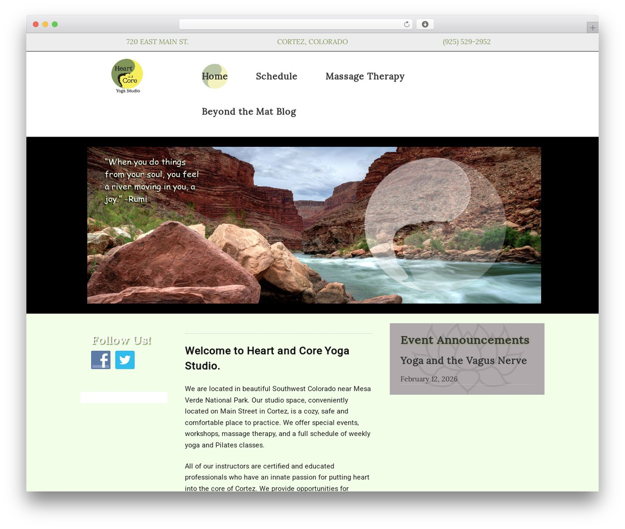 Builder WordPress theme - heartandcoreyoga.com