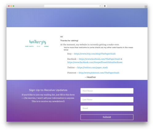 Divi WordPress theme - heather-joy.com