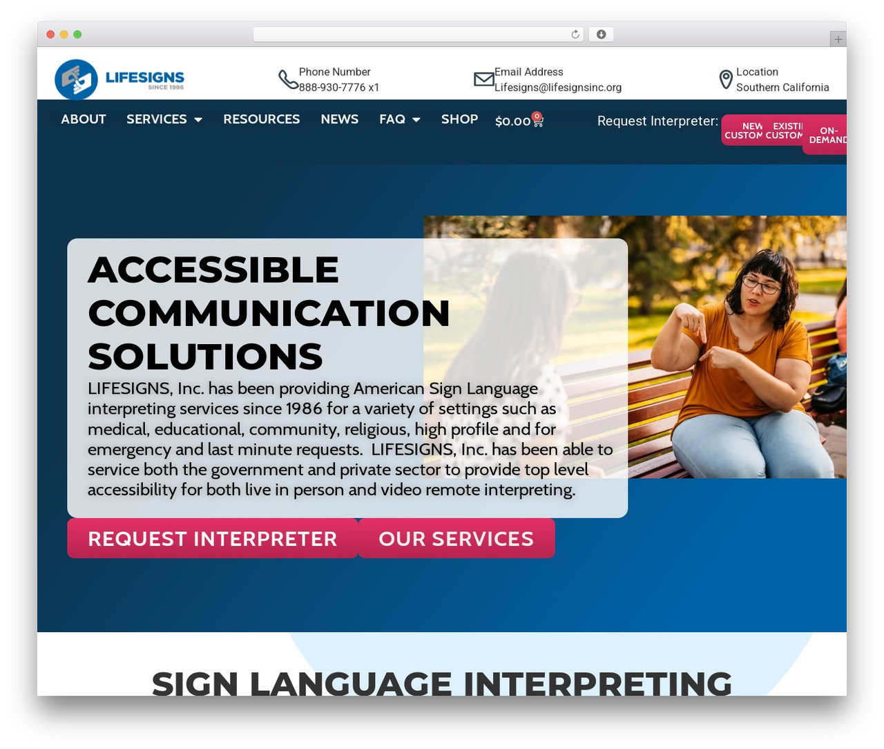 Hello Elementor WordPress theme - lifesignsinc.org