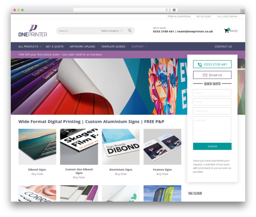 Oneprinter WordPress theme - dibondsigns.co.uk