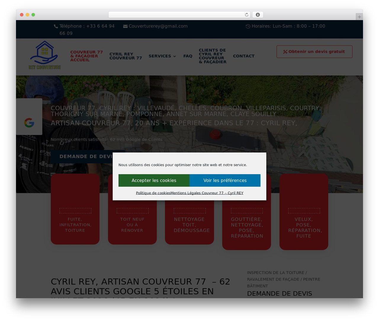 Theme WordPress DIVI Roofing Theme - rey-couverture-77.fr