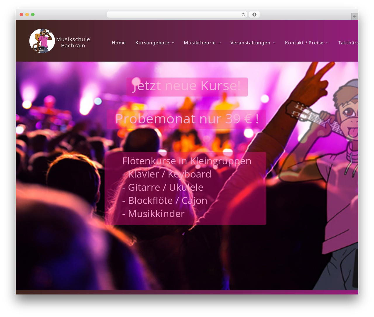 Uncode theme WordPress - musikschule-bachrain.de