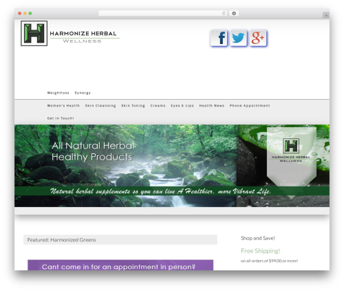 Genesis responsive header WordPress plugin - harmonizeherbal.com