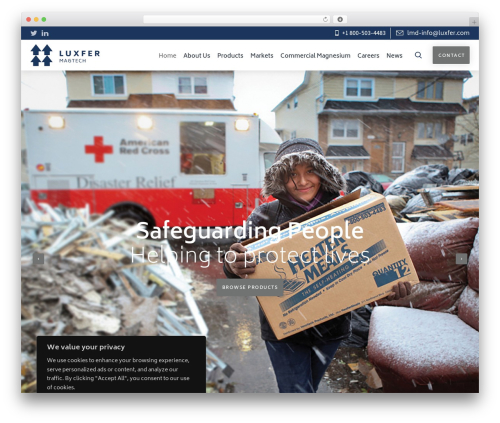 WP theme Luxfer Magtech - luxfermagtech.com