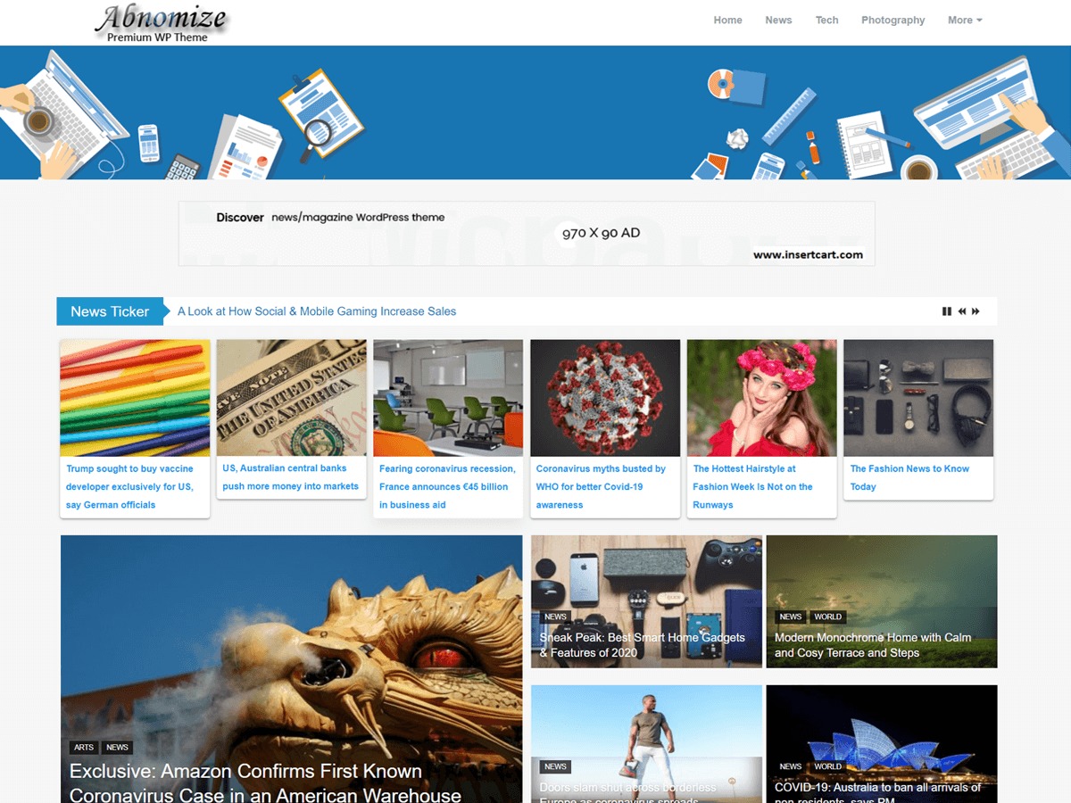 Abnomize WordPress store theme by InsertCart.com