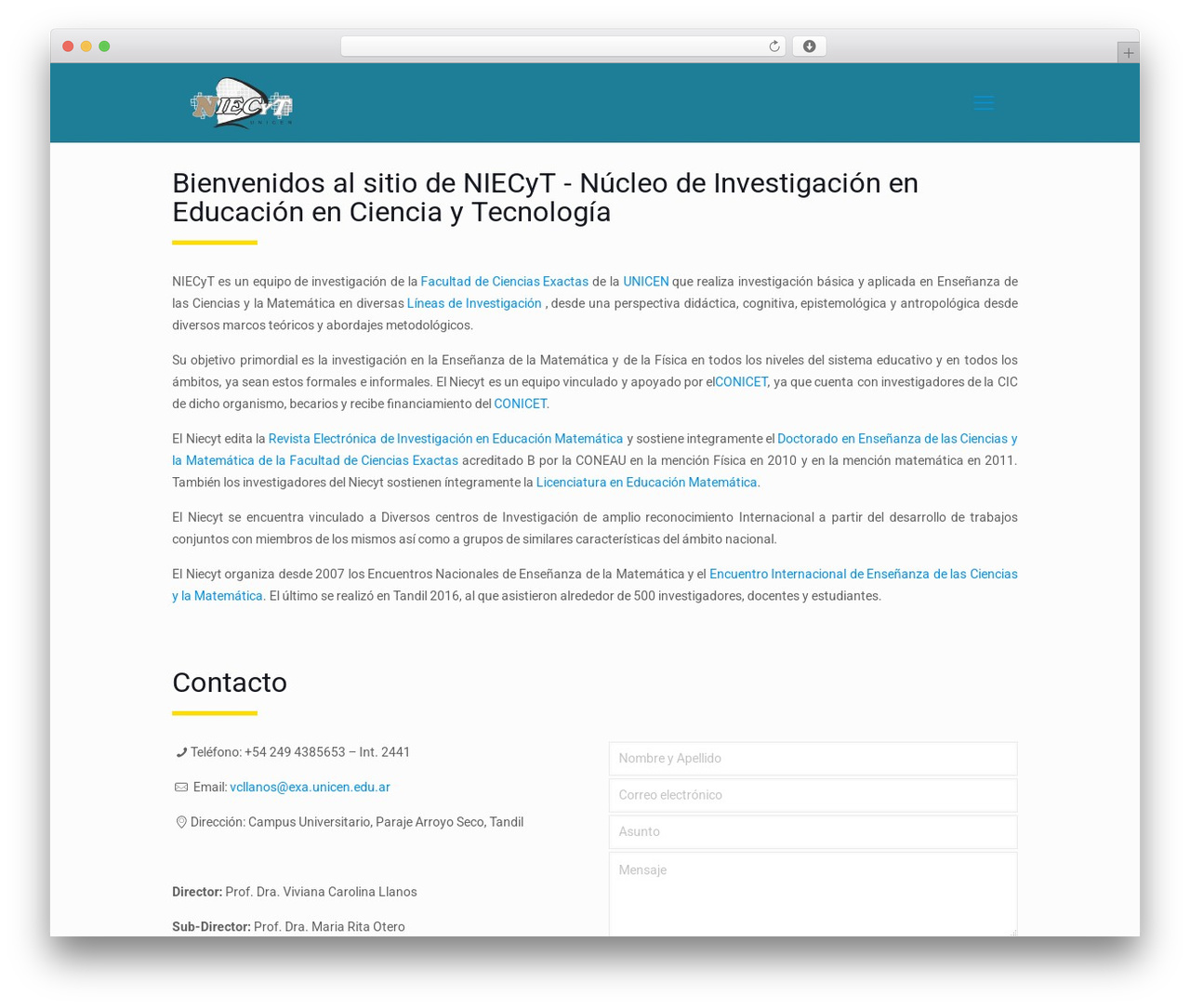 Betheme WordPress theme - niecyt.exa.unicen.edu.ar