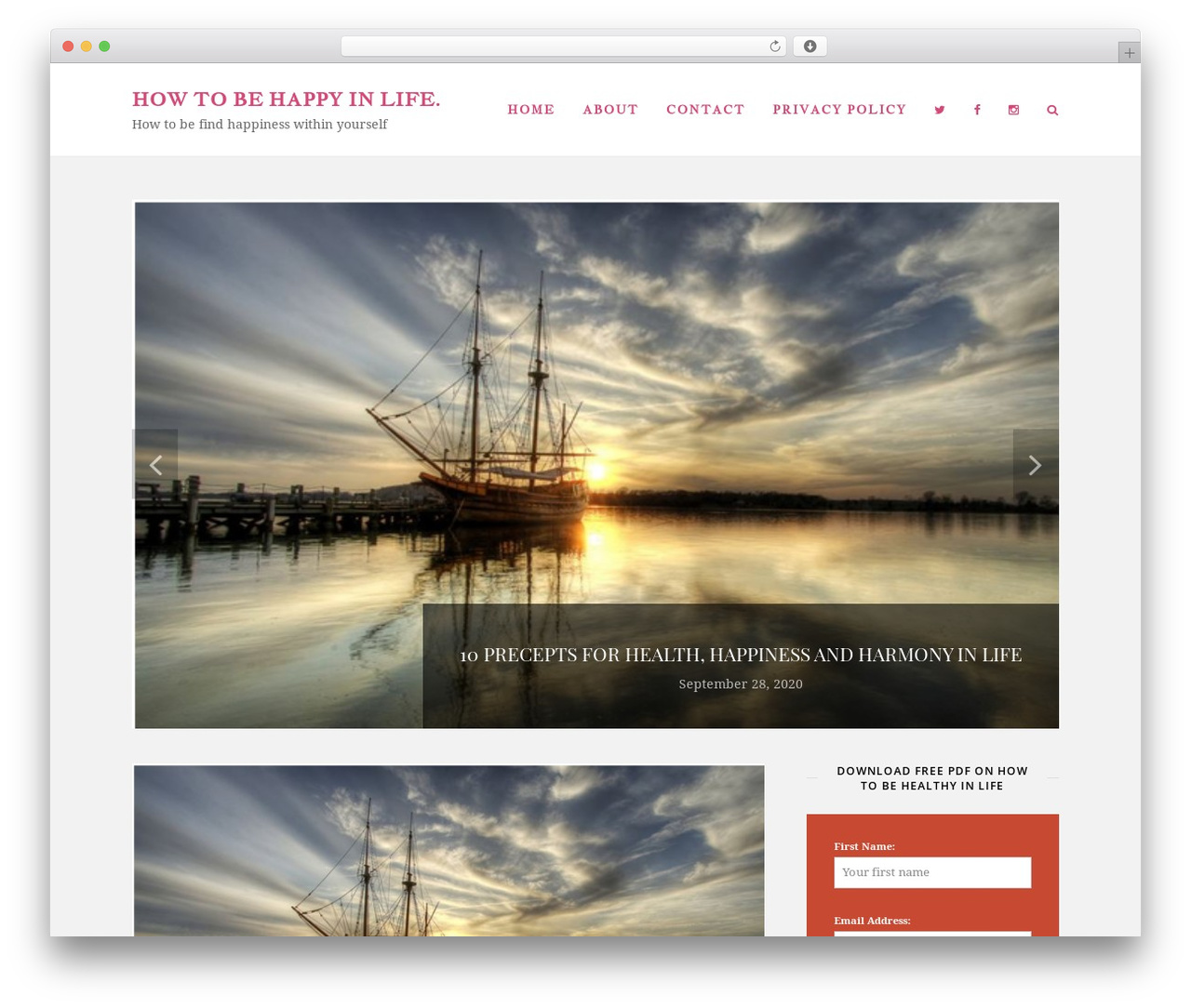 Chic theme WordPress - howtobehappyinlife.org
