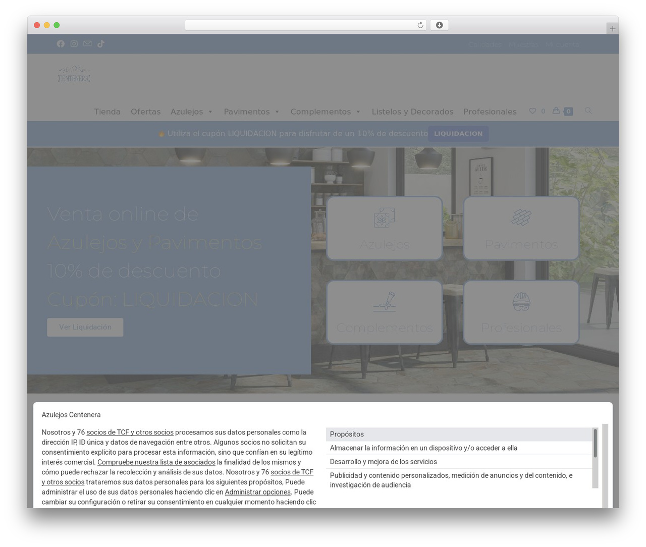 Theme WordPress OceanWP - azulejoscentenera.com