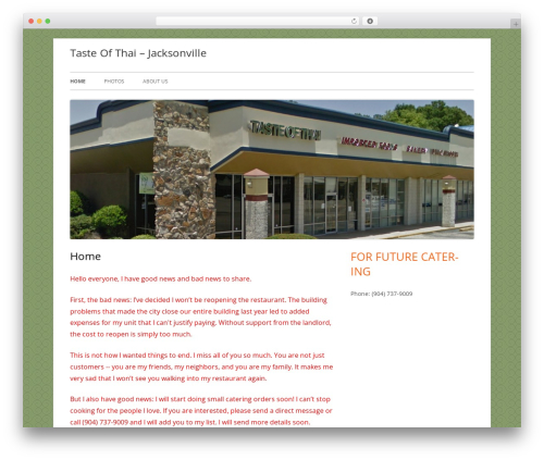Tiny Framework premium WordPress theme - tasteofthaijax.com Tiny Framework premium WordPress theme - tasteofthaijax.com