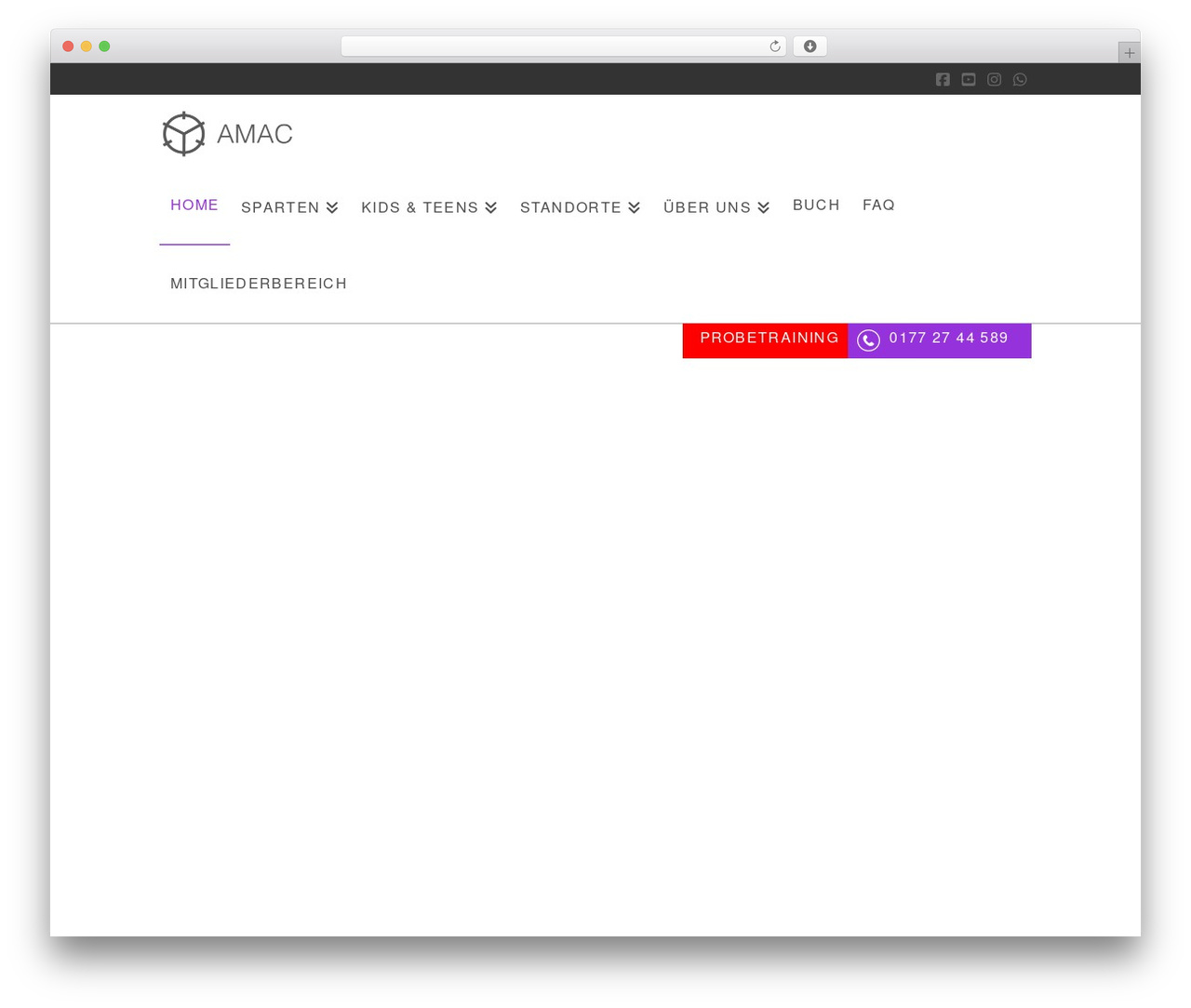 X WordPress theme design - amac-kampfkunst.de