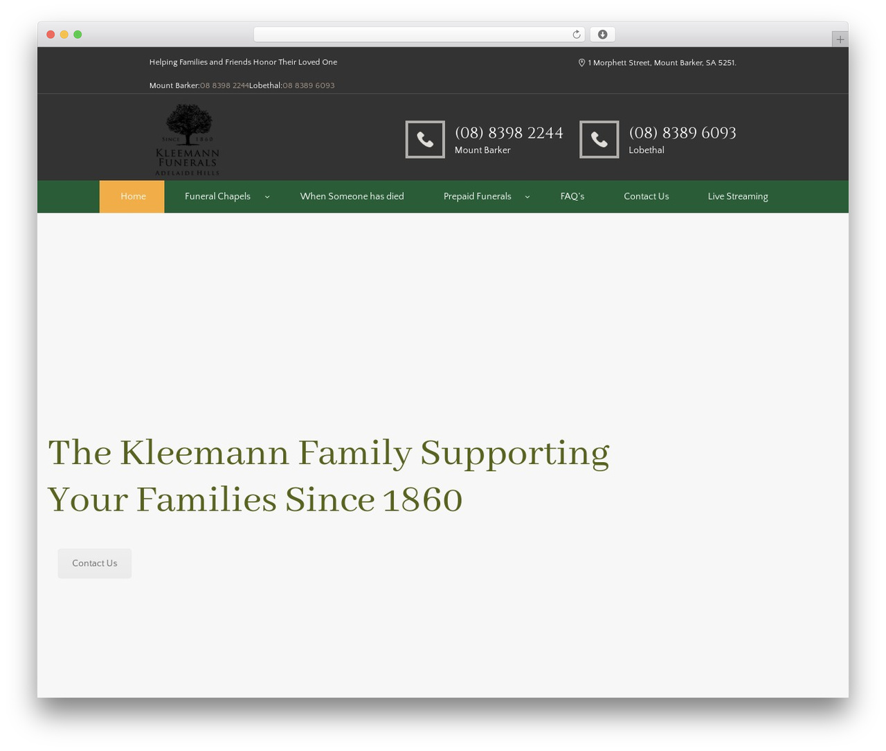 Blessing WordPress theme - adelaidehillsfunerals.com.au