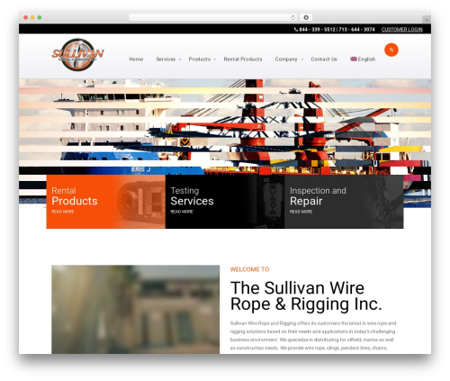 Optima (shared on wplocker.com) theme WordPress - sullivanwirerope.com
