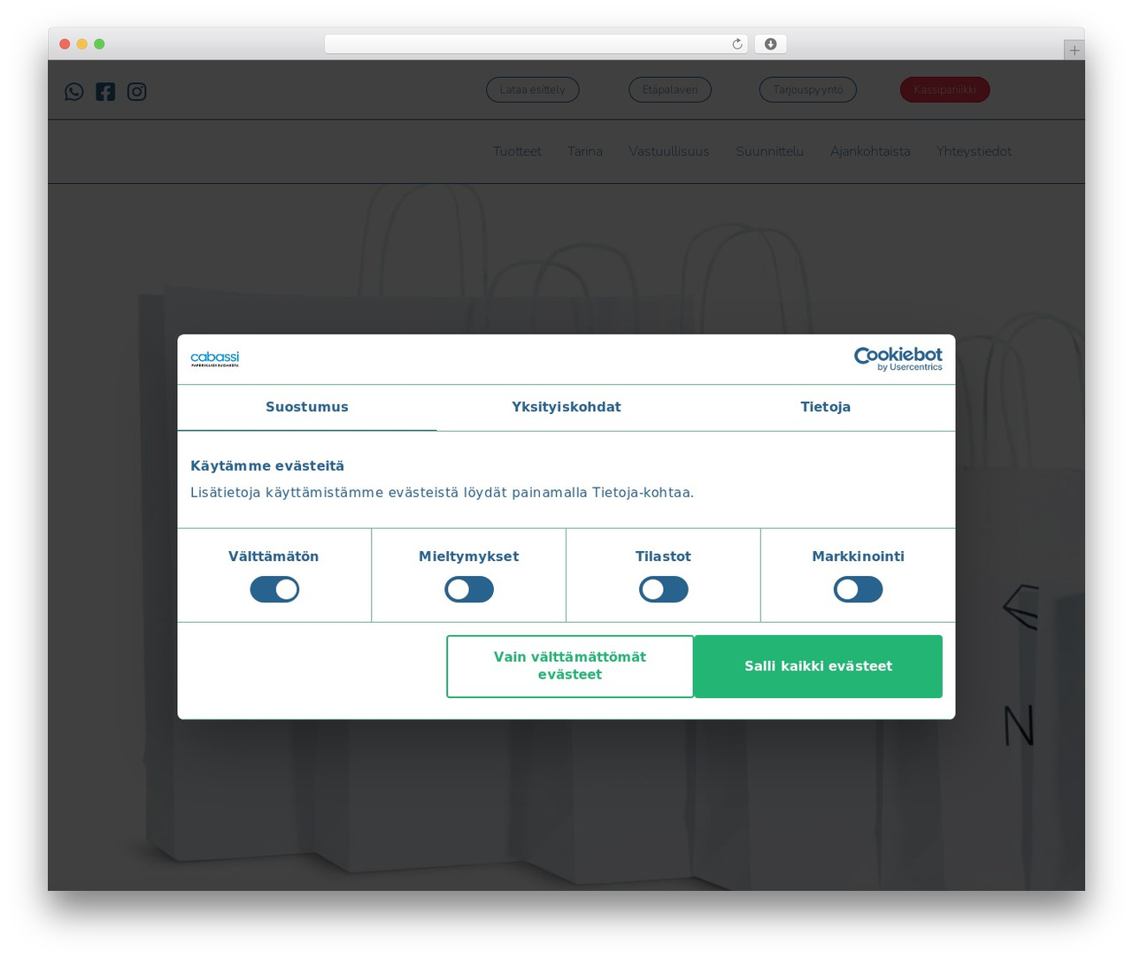 WordPress theme Cabassi - cabassi.fi