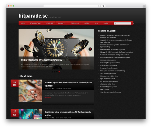 WordPress theme GamePress - hitparade.se