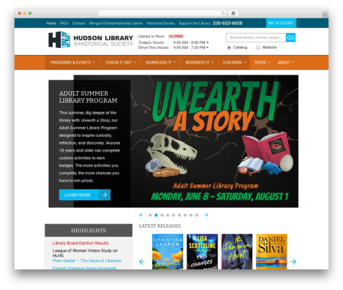 HudsonLibrary WordPress theme - hudsonlibrary.org