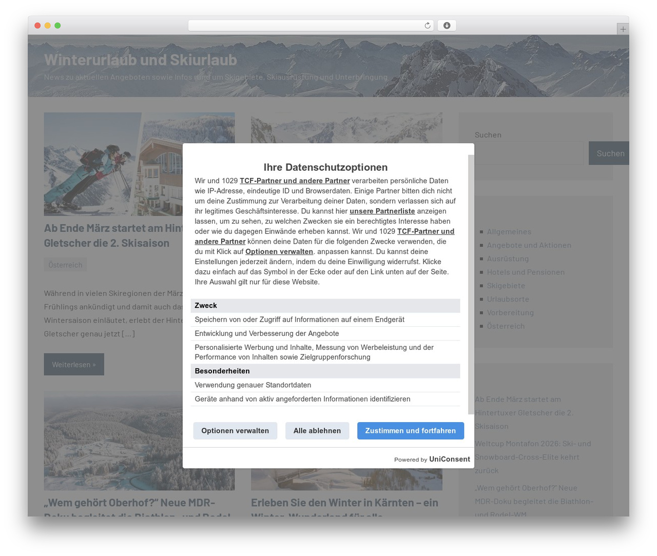 Occasio WordPress theme - winterurlaub-skiurlaub-buchen.de