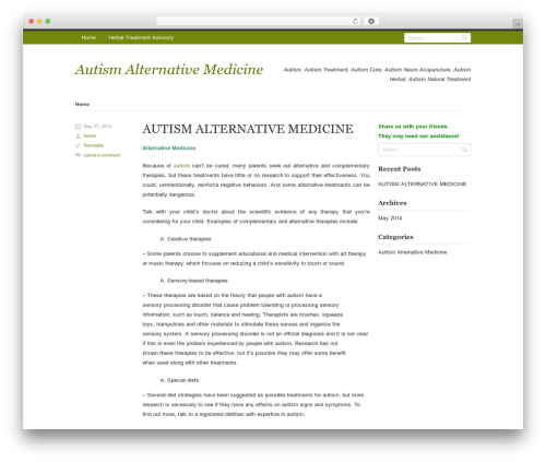 Rumput Hijau WordPress page theme - autism-alternative-medicine.herbal-treatment-advisory.com