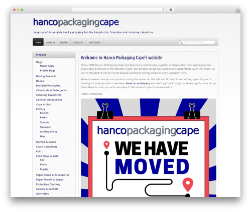 WordPress theme Mio - hancopackaging.co.za