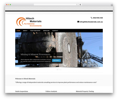 WordPress website theme HiTech - hitechmaterials.com.au